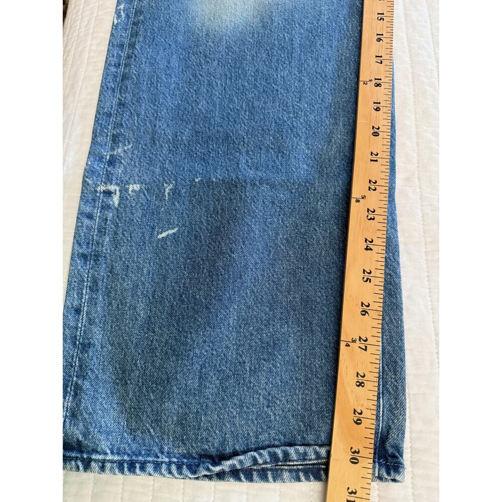 Mother Superior The Dodger Button Sneak Wide Leg Jeans Womens 29 Blue Denim - Picture 14 of 16